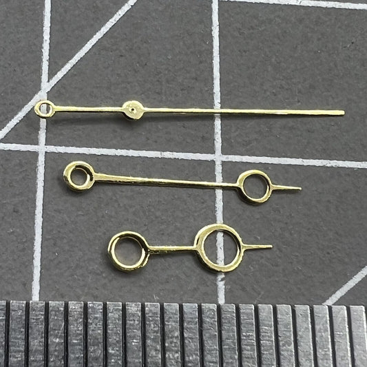 Golden hollow bubble-shaped watch hands for NH35/NH36/4R/7S movements, precision fit.