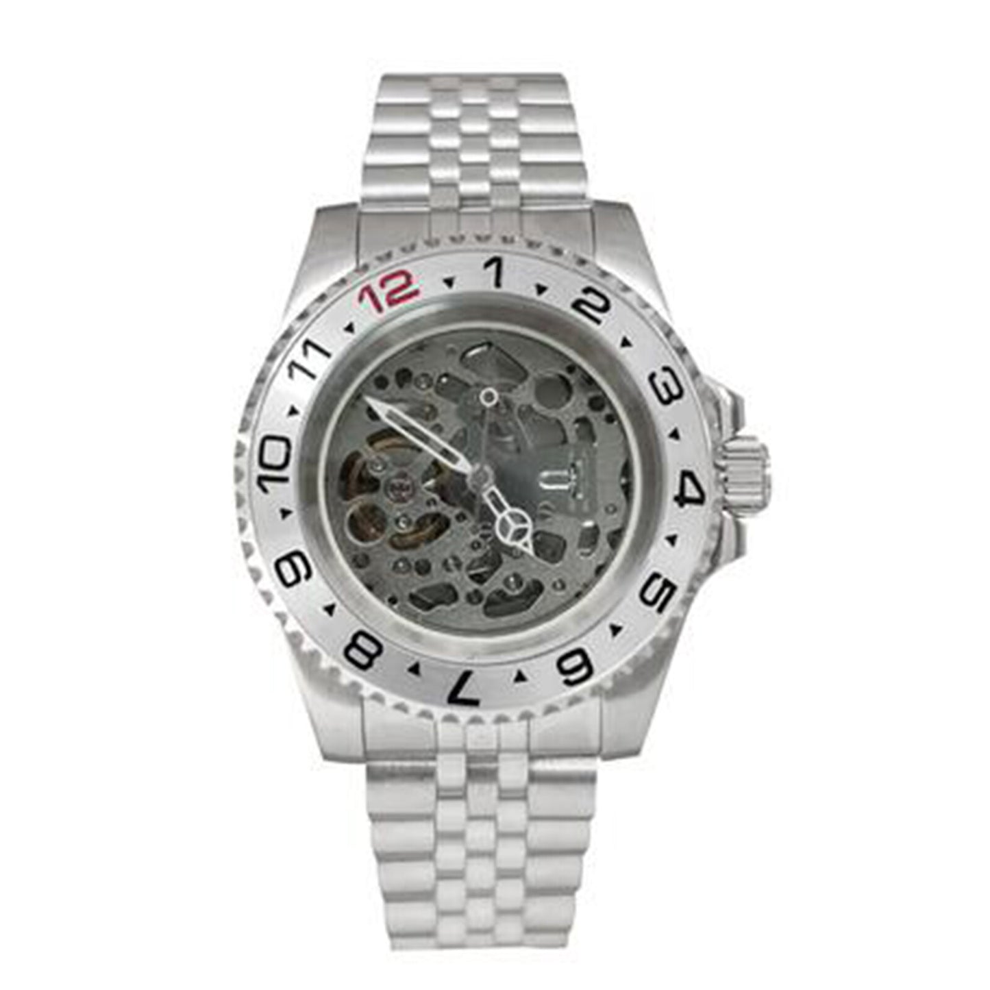 NH70 40mm Stainless Steel Watch Case Sapphire Glass Hollow Dial Luminous Hands
