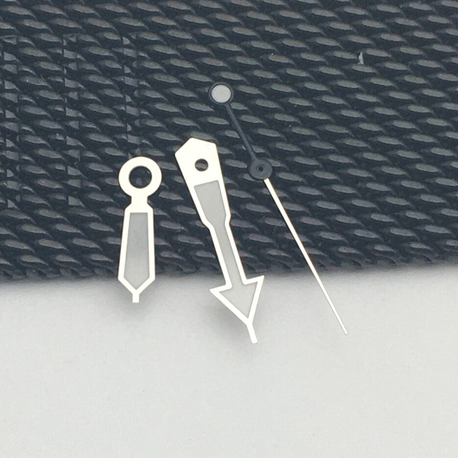 NO31 green luminous watch hands set for NH35A/NH36A movement, precise fit, bright and clear visibility.