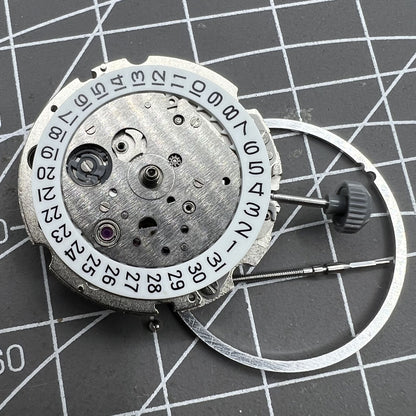 Miyota 821A quartz watch movement by Citizen, reliable Japanese mechanism for precise timekeeping.