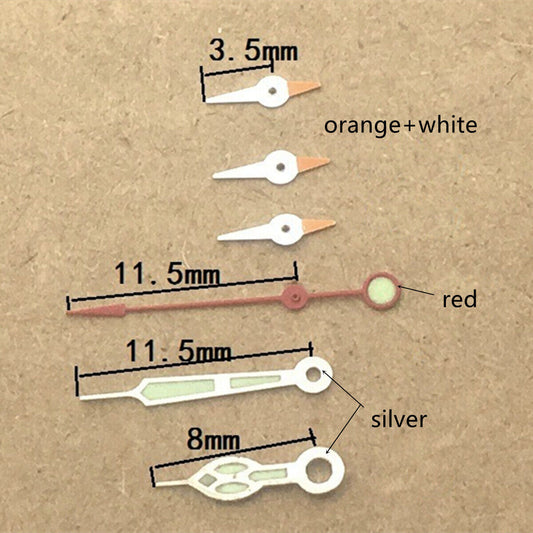 Red second hand with green luminous tip for Miyota OS10 OS20 OS60 OS80 watch movements
