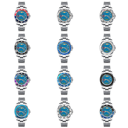 Boîtier de montre lumineux en acier inoxydable 40 mm, verre saphir, bracelet et mouvement NH35 