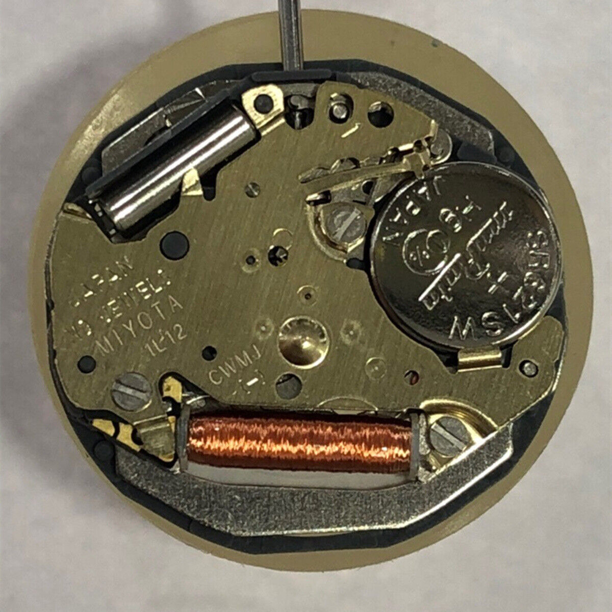 Set of 2 Miyota 1L12 Japan Quartz watch movements with date at 3, precision-made timekeeping by Miyota.