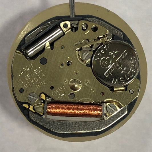 Set of 2 Miyota 1L12 Japan Quartz watch movements with date at 3, precision-made timekeeping by Miyota.