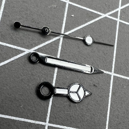 Aiguilles de montre luminescentes noires de 12 mm pour mouvement mécanique automatique Seagull ST6