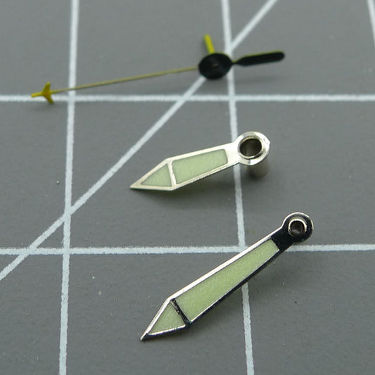 Luminous watch hands set for Miyota 2035 movement, 16mm/12mm/9mm lengths by NO.1530, perfect for repair.
