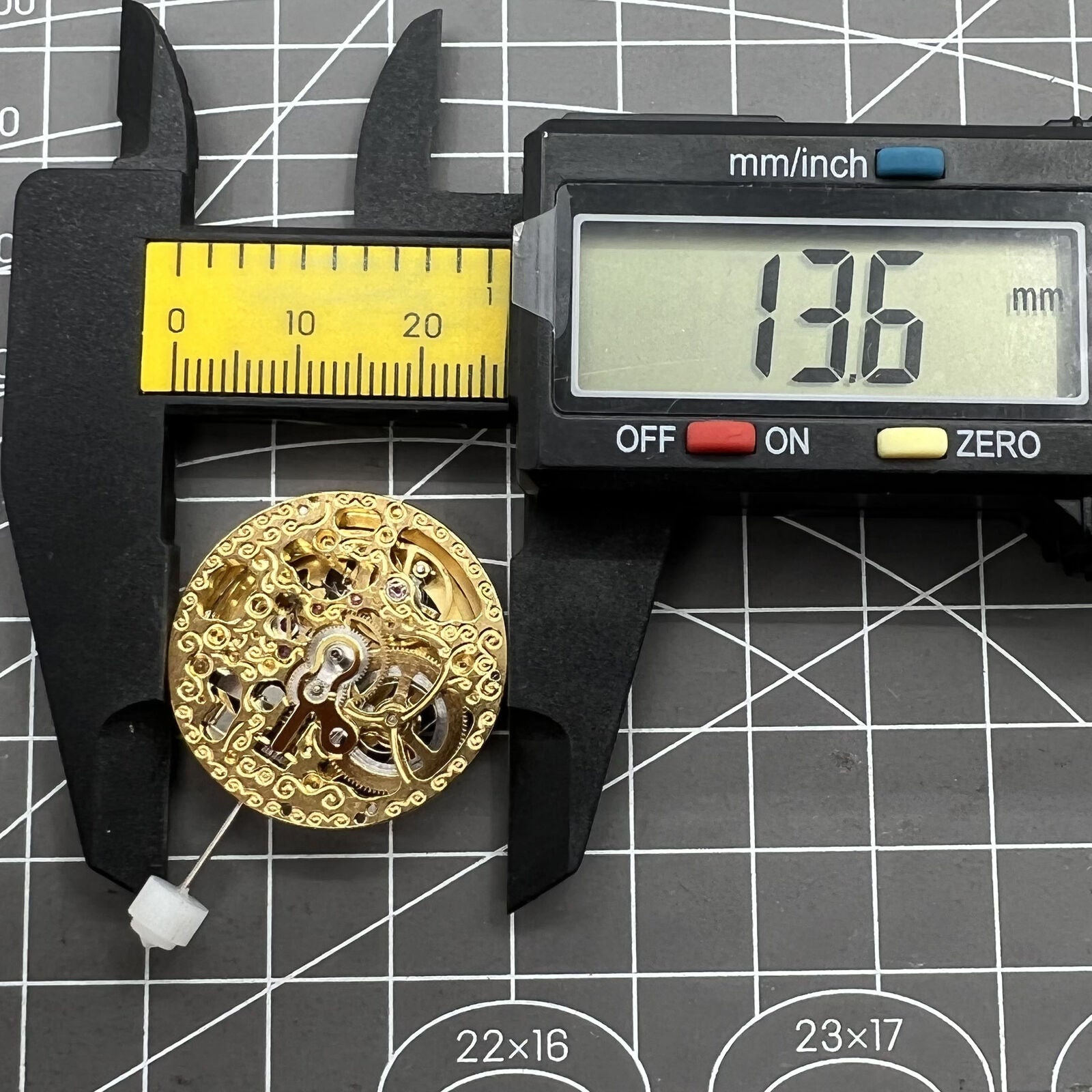 Hangzhou 2189 golden hollow watch accessory showcasing automatic mechanical movement details.