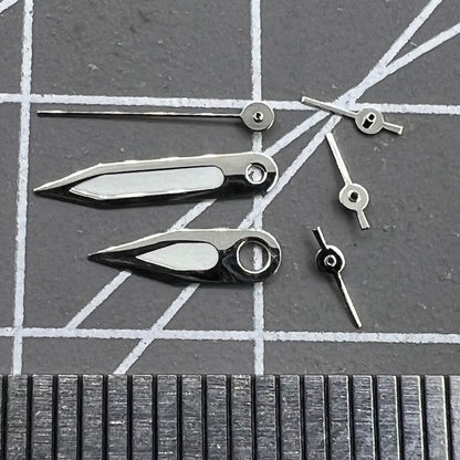 Aiguilles de montre lumineuses vertes avec garniture argentée 10 x 10 x 8 mm pour mouvement Miyota FS00