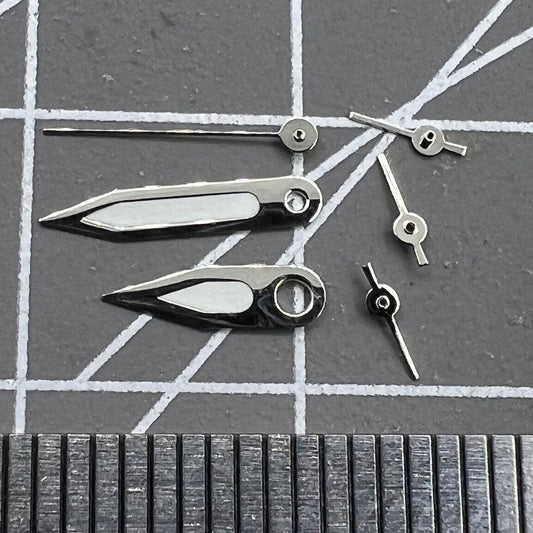 Silver trim green luminous watch hands for Miyota FS00, ensuring clear visibility in low light.