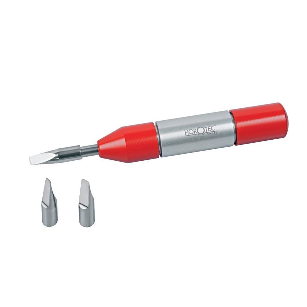 Swiss Horotec MSA07.004 automatic watch case opener tool, precision instrument for opening watch backs.