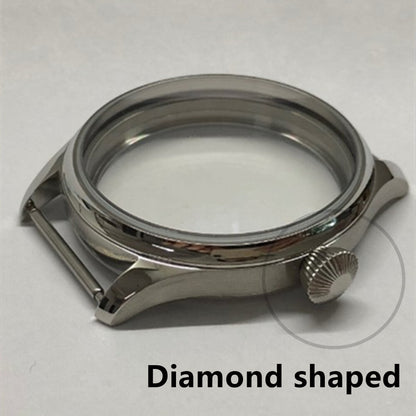 Boîtier de montre 44 mm en verre minéral 316L pour Seagull ST3600/ST3621/<tc>ETA</tc>6497/<tc>ETA</tc>6498
