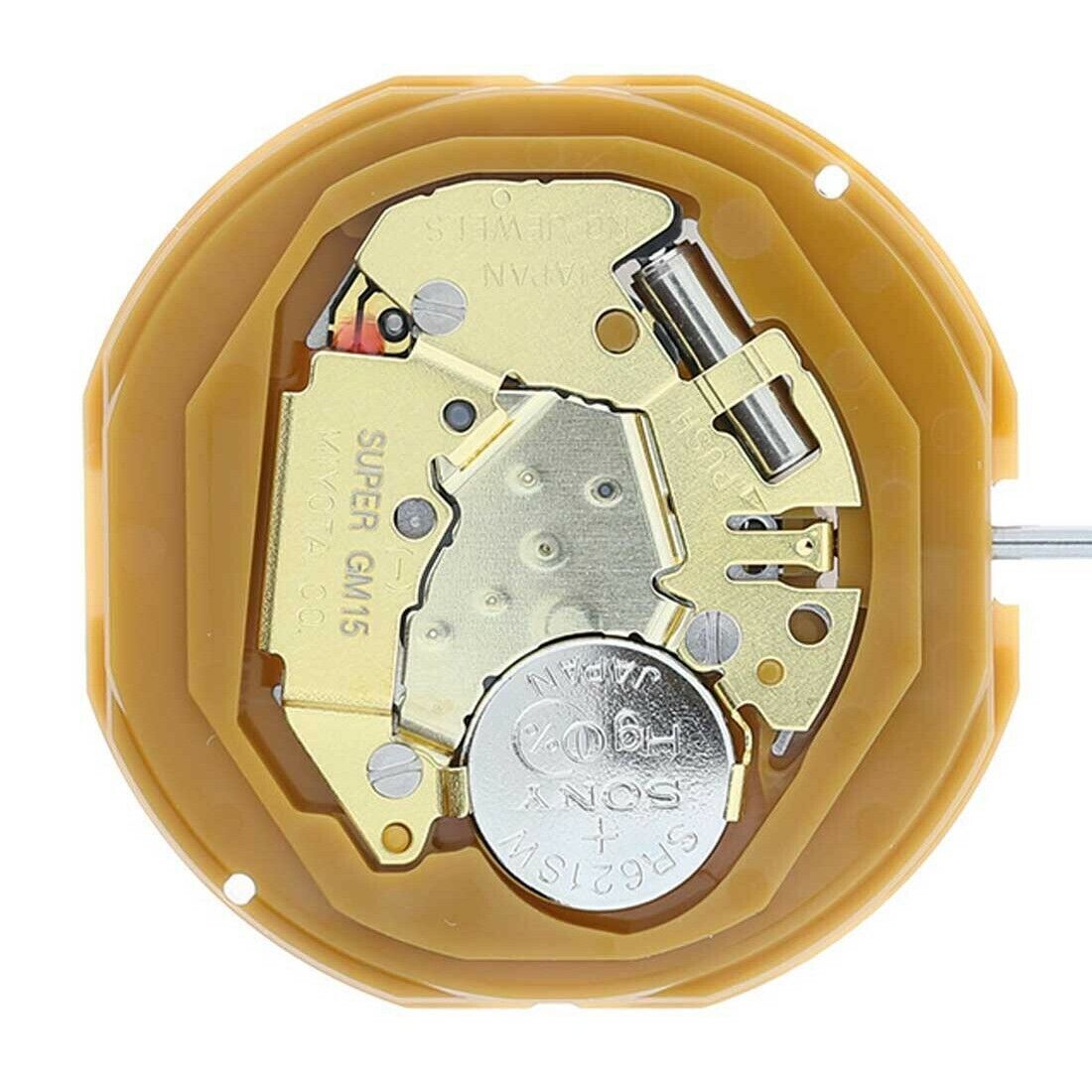 Miyota GM15 Japan Quartz Movement Date at 6