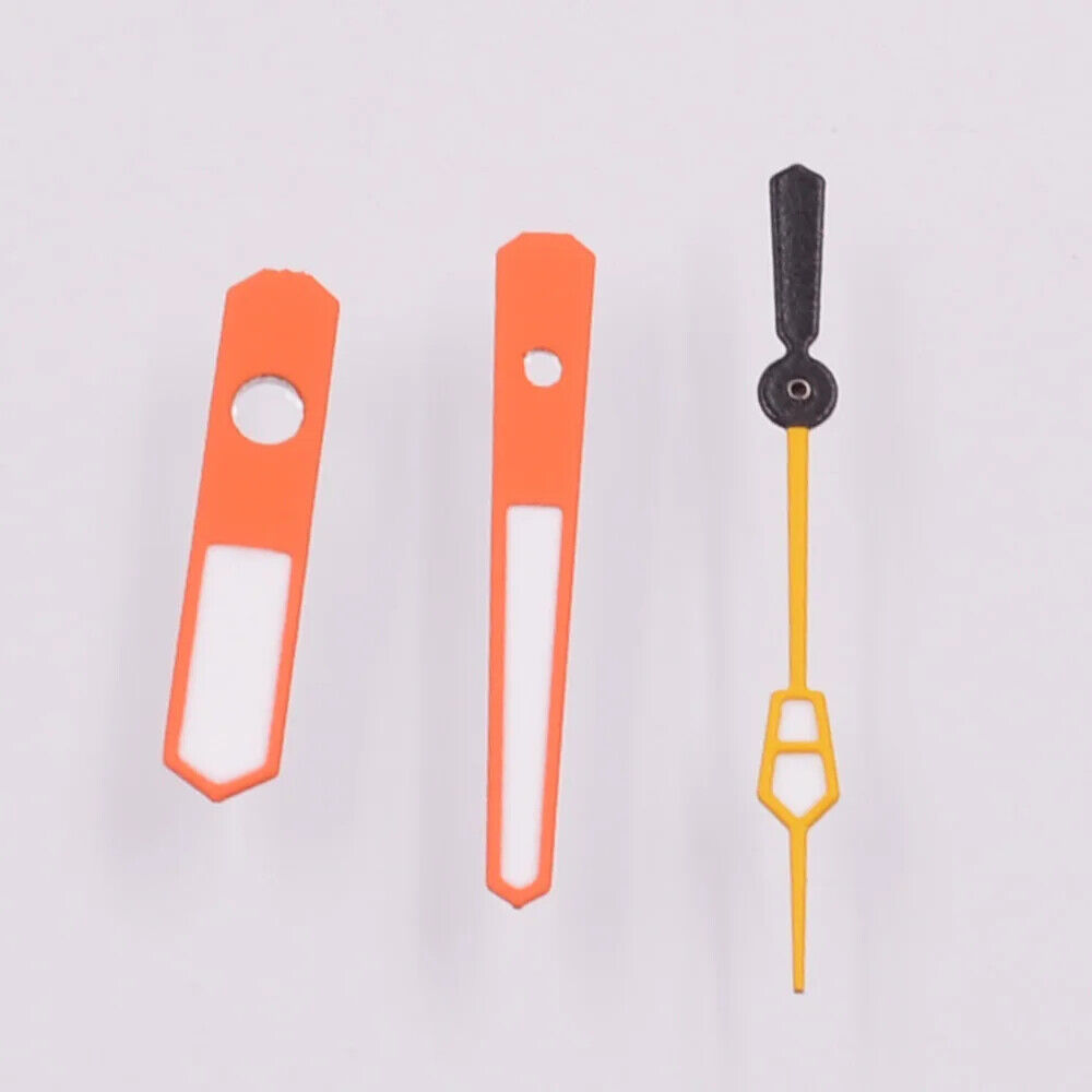 Colorful trim green luminous watch hands for NH35A, NH36, 7S36, 7S25, 7S35, 6R15, 4R36 movements, high visibility.