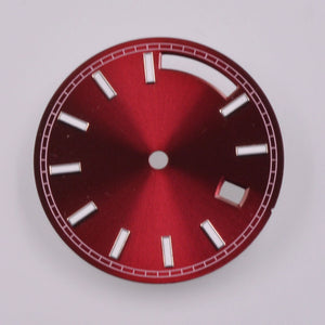 28.5mm Green Lume Silver Trim Nail Red Watch Dial for Seagull ST1644 Movement