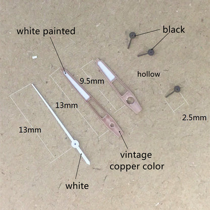 2 Sets/Pack 13mm Copper Color Trim Green Lume Hands for Epson VD53 VD54 VD57