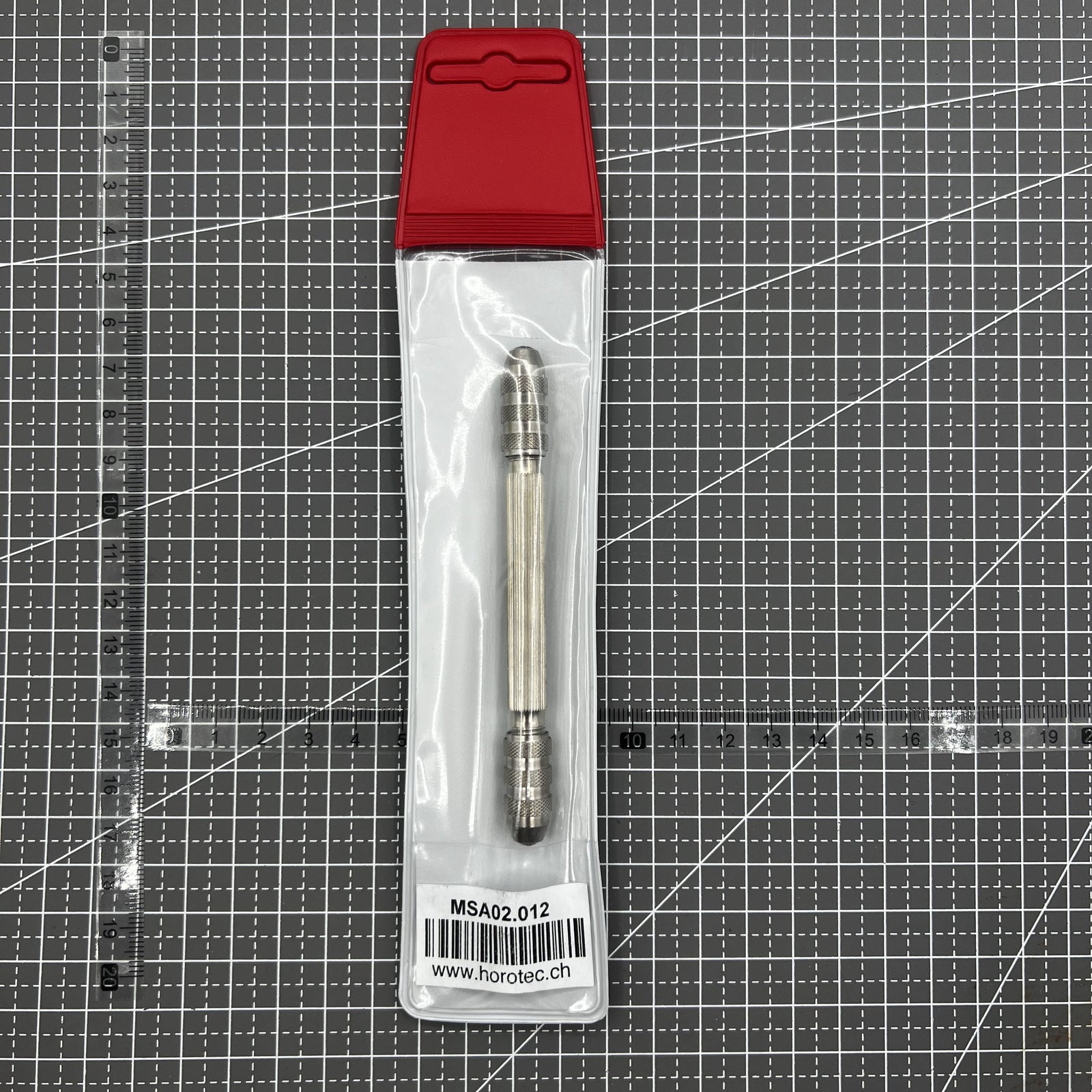 Swiss Horotec Double Pin Vise MSA02.012 for precise watch part handling, comparable to Bergeon 5679, ideal for repairs.