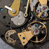 Black Shanghai Multifunctional Automatic Mechanical Movement Double Flywheel