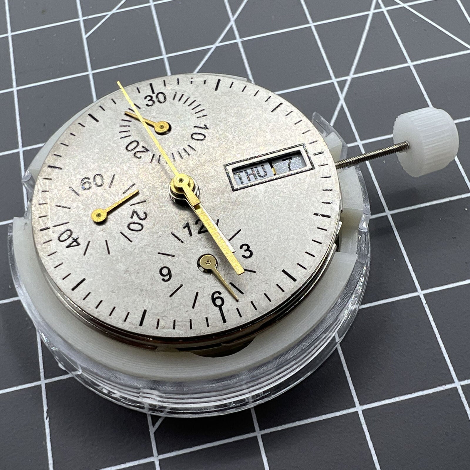 New China SHANGHAI 7750 automatic watch accessory with mechanical movement and day-date display at 9 o'clock.