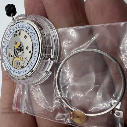 Seagull ST2130 automatic watch movement, silver plated, precise ETA 2824-2 clone replacement part.