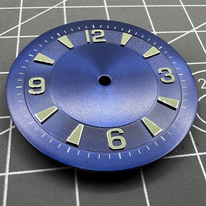 33mm watch dial with lume for ETA 2836, Miyota 8200/8215, Mingzhu 2813 movements, precise fit.