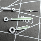 12mm Silver Trim Green Lume Watch Hands for Hattori Epson PC32 Quartz Movement