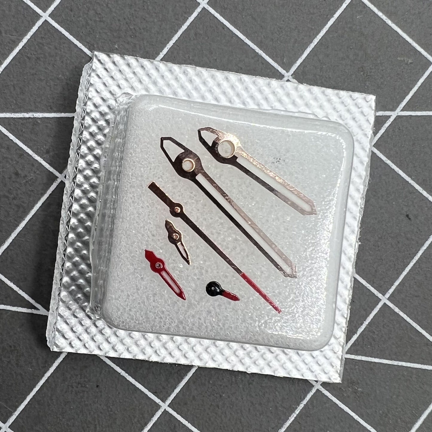 Green luminous watch hands set for Miyota OS10 OS20 movement by EF524, enhancing nighttime readability