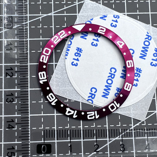38mm Aluminium GMT Lünetteinlage Mit Roten Zahlen Für RLX Uhr