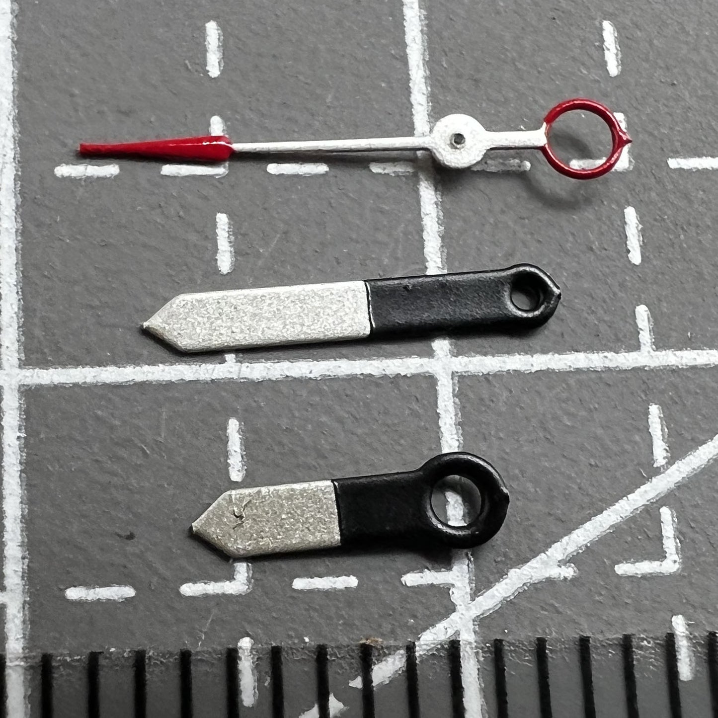 2er Set schwarze weiße Zeiger für Miyota 2035 Quarzuhrenwerk P1-H4-C111