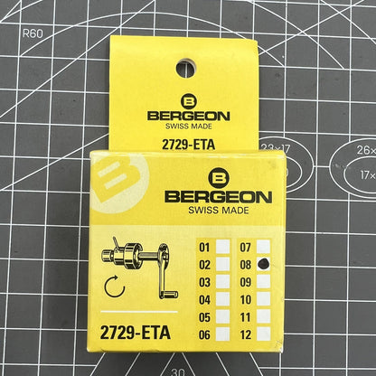 Swiss Bergeon 2729 watch mainspring winder spare barrels for ETA calibres, durable accessory for accurate repairs.
