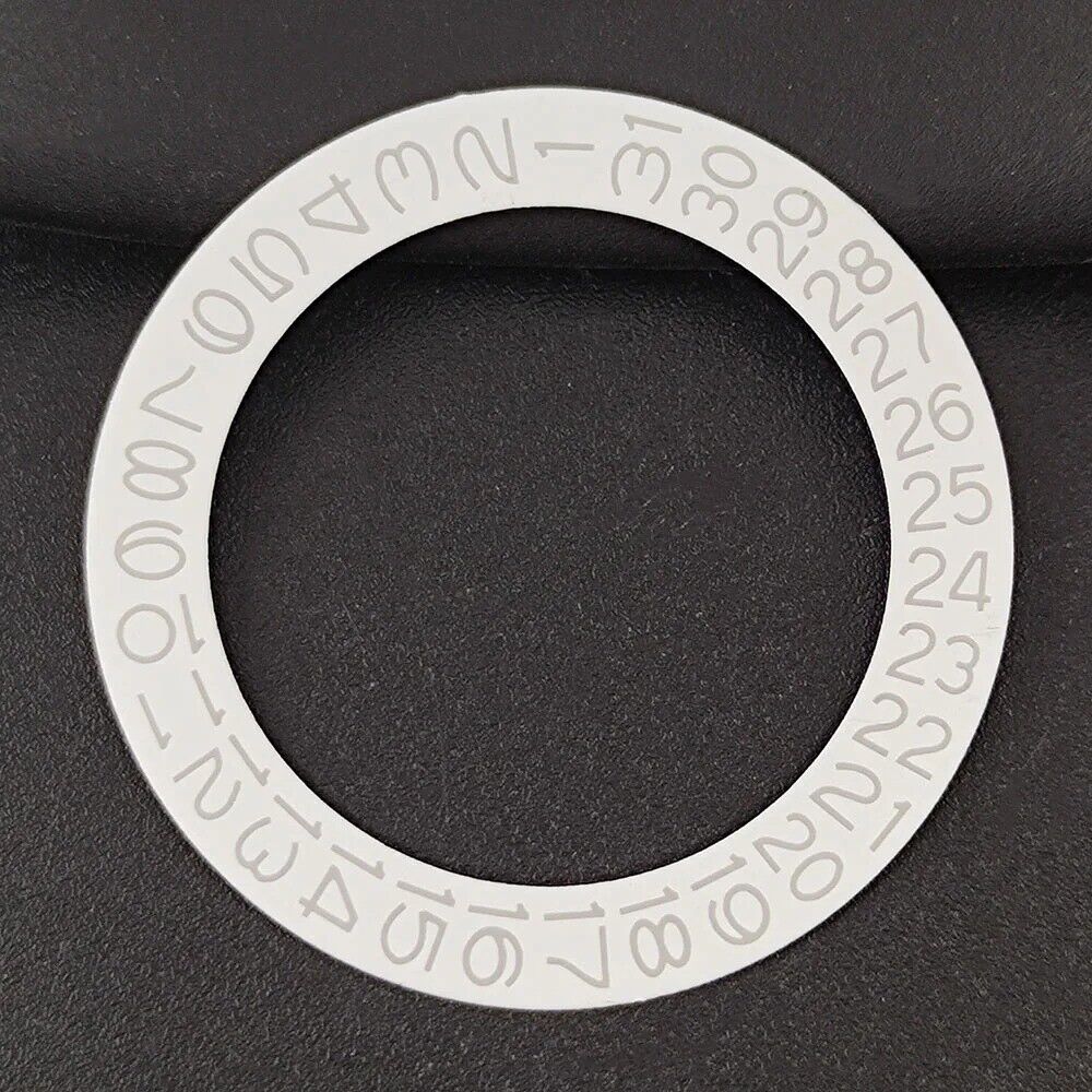 Black and grey date disk overlay for NH35 NH36 watch movement, premium brand-quality replacement part.