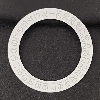 Black and grey date disk overlay for NH35 NH36 watch movement, premium brand-quality replacement part.