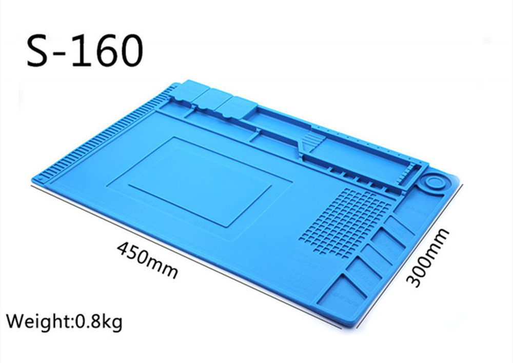 Heat-Resistant Soldering Station Silicon Soldering Mat Work Pad Desk Platform