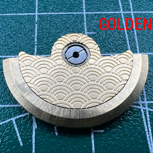 Masse oscillante dorée sculptée Sea Wave pour mouvement Miyota NH35 NH36 