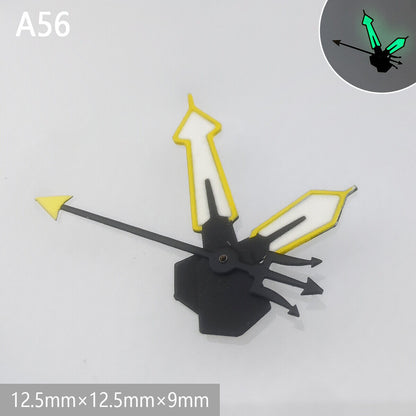 Green luminous watch hands for NH35 NH36 movement, enhancing readability in low light, Accessories brand.