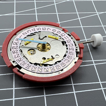 Swiss ISA 8181 quartz watch movement featuring single calendar and multifunction precision.