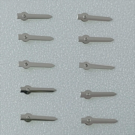 Lot de 10 petites aiguilles de secondes argentées en forme de flèche de 4 mm pour mouvement Miyota OS10 OS20
