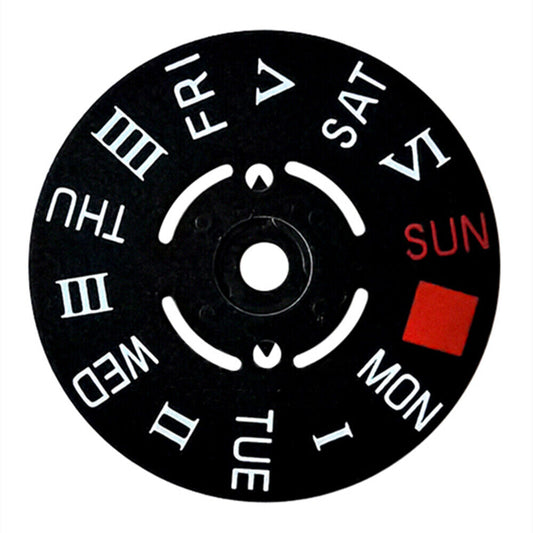 Red Square Roman Numerals English Font Week Disk Week Wheel for Seiko NH35 NH36