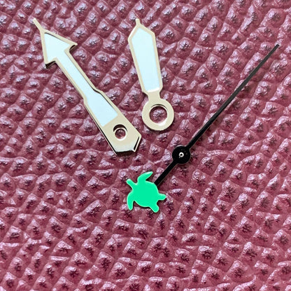 Classic watch hands set for NH35/NH36/4R36 movements with Turtle and Fish second hand designs.