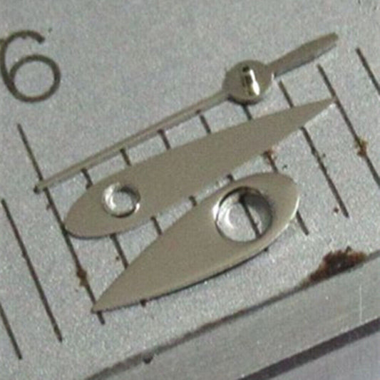 Silver water droplet watch hands set for Miyota 2035 and compatible movements, stylish and precise.