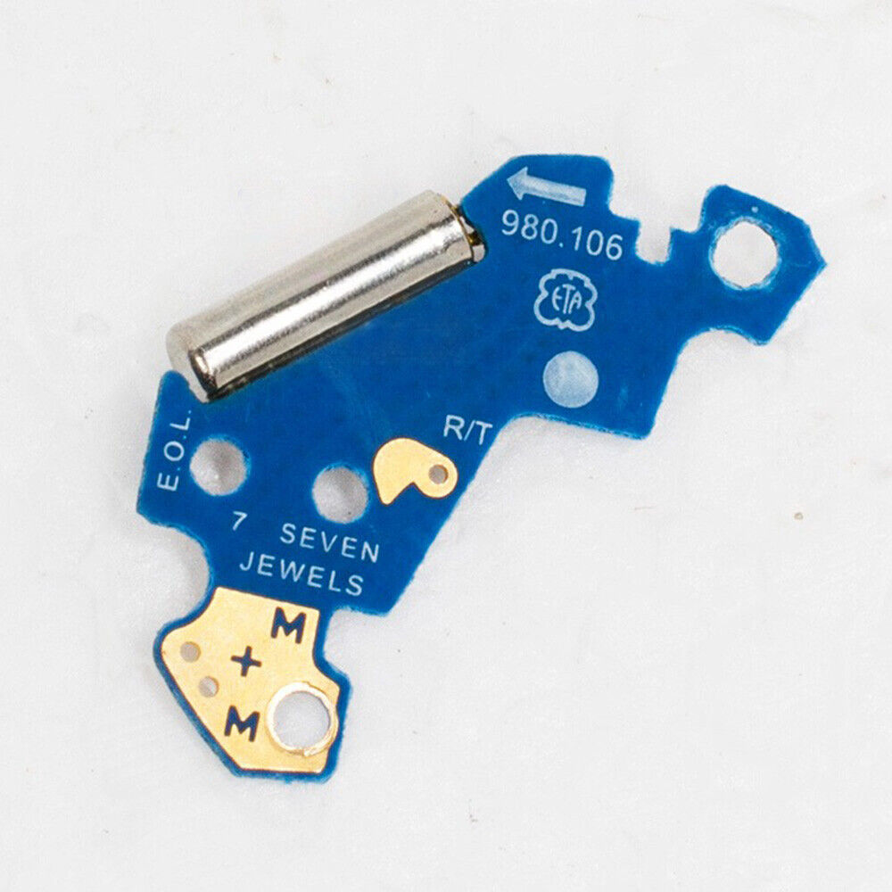 Circuit board for ETA980.106/980.163 watch movement, 3-hand component by ETA brand.