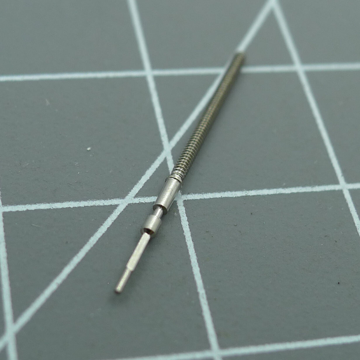 Set of 3 watch winding stems for Ronda 505, 515, 507, 517 movements, ideal for repairs.