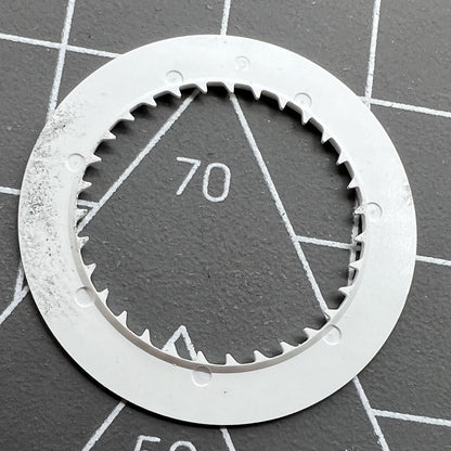 NH35 watch date wheel with vibrant orange font on white background, perfect for automatic watch replacements.