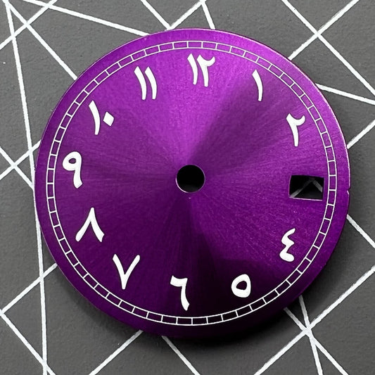 28.50mm AB-4-#4 watch dial with Arabic numerals, compatible with NH35 NH35A movement, classic design by AB-4.