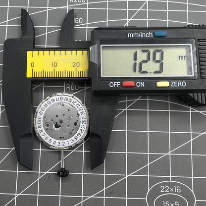 Miyota 9019 automatic watch movement with mechanical date display at 6 o'clock, precision Japanese brand.