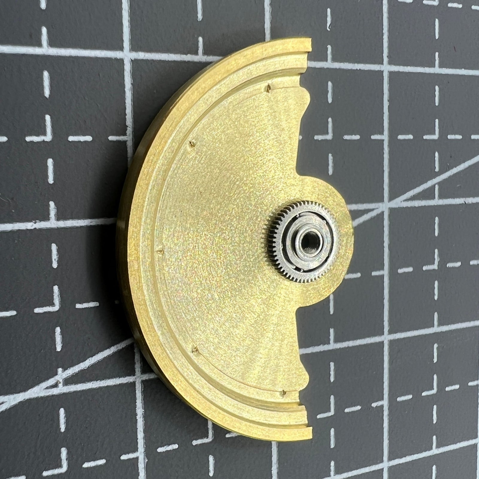 Golden Line Wave carved rotor weight designed for Miyota NH35 NH36, enhancing watch movement efficiency.