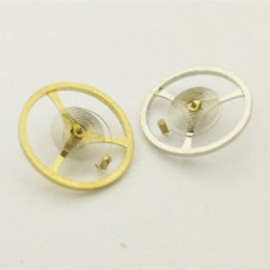 Silver and gold skeleton 2189 balance wheel replacement part by China Made, ideal for watch repairs.
