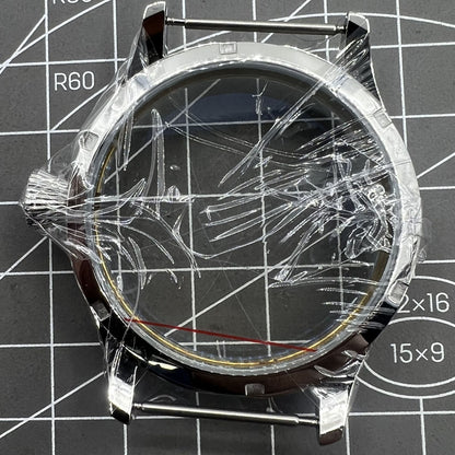 44mm stainless steel watch case compatible with Seagull ST3600/ST3621 & ETA 6497 movements, durable design.