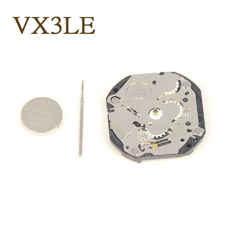 Hattori Epson VX3LE quartz movement for precise timekeeping in watch repairs and upgrades.
