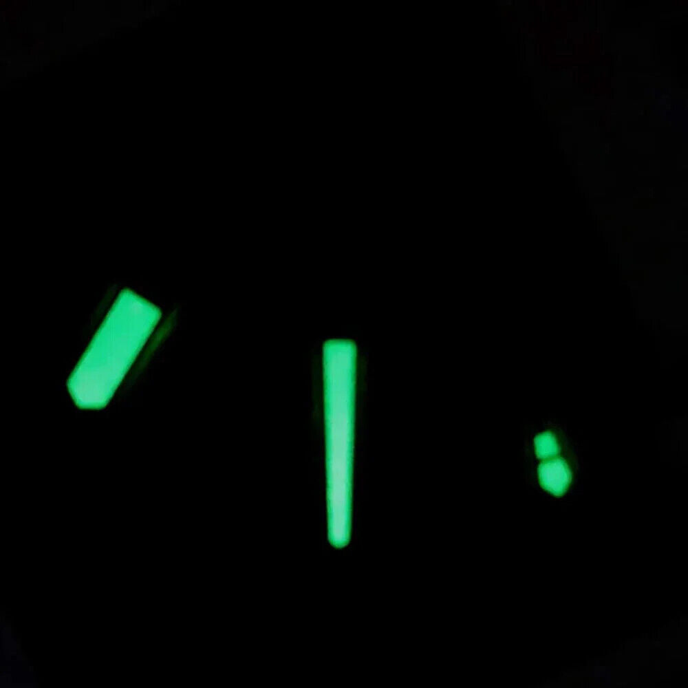 Green luminous watch hands with colorful trim for NH35A, NH36, 7S36 movements, high visibility.