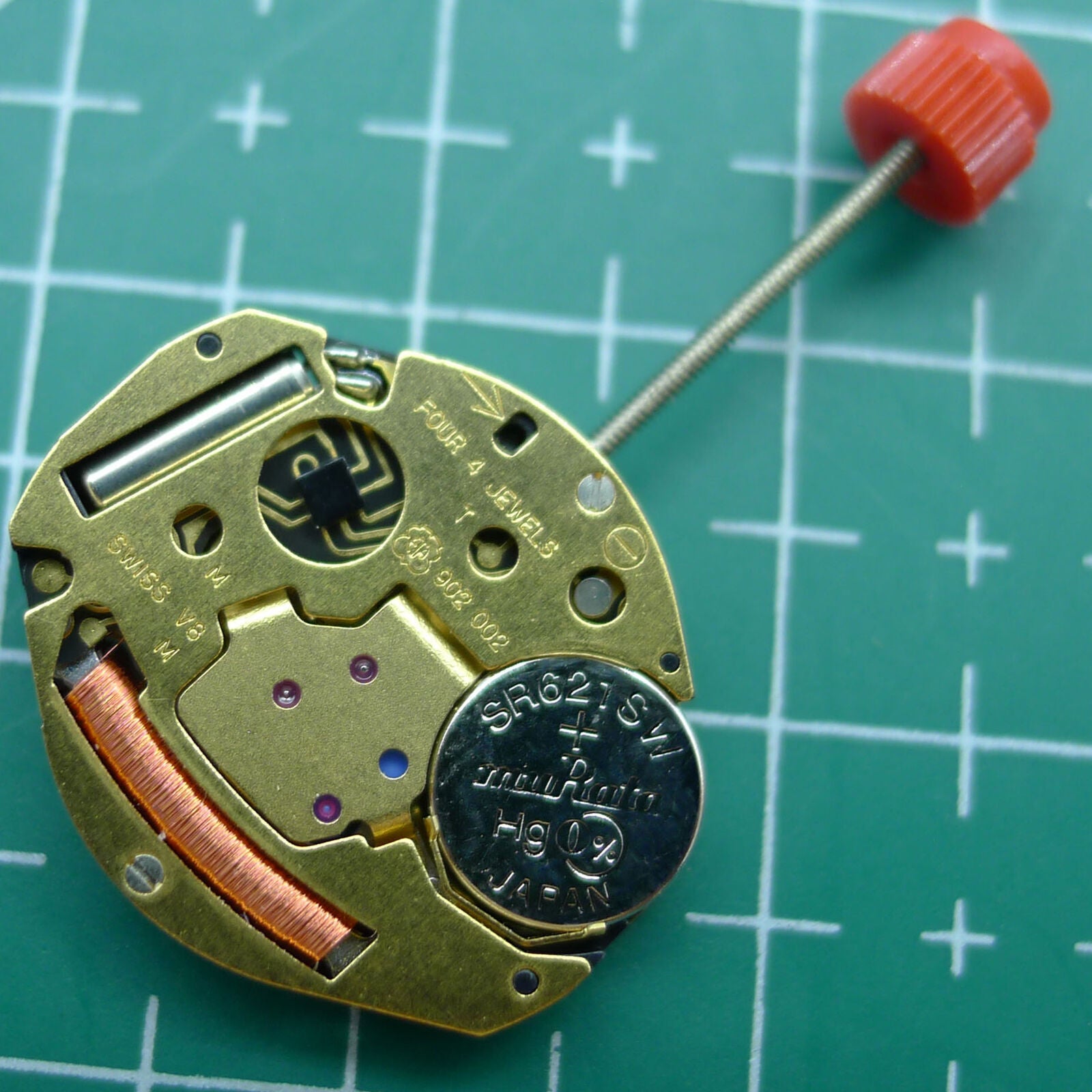 ETA 902.002 quartz watch movement with 2 hands, Swiss precision for high-quality watch repairs.